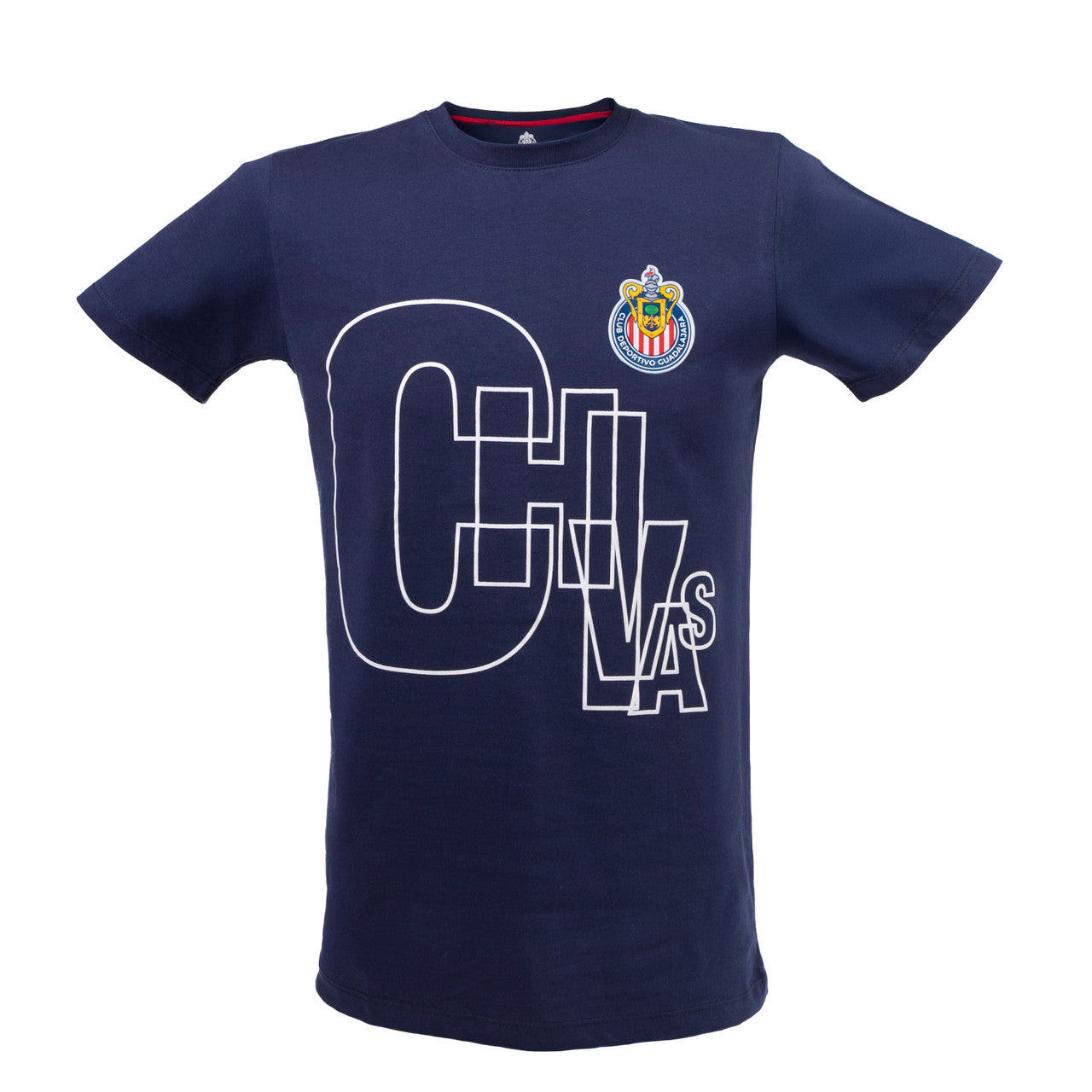 Playera Letras Chivas Azul