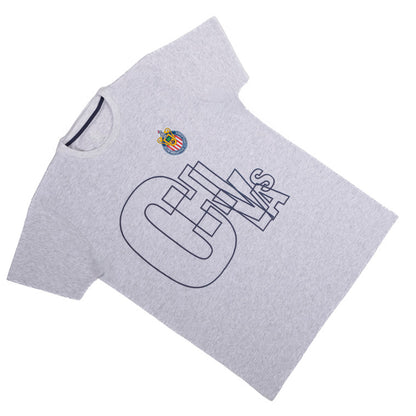 Playera Letras Chivas Gris Jaspe