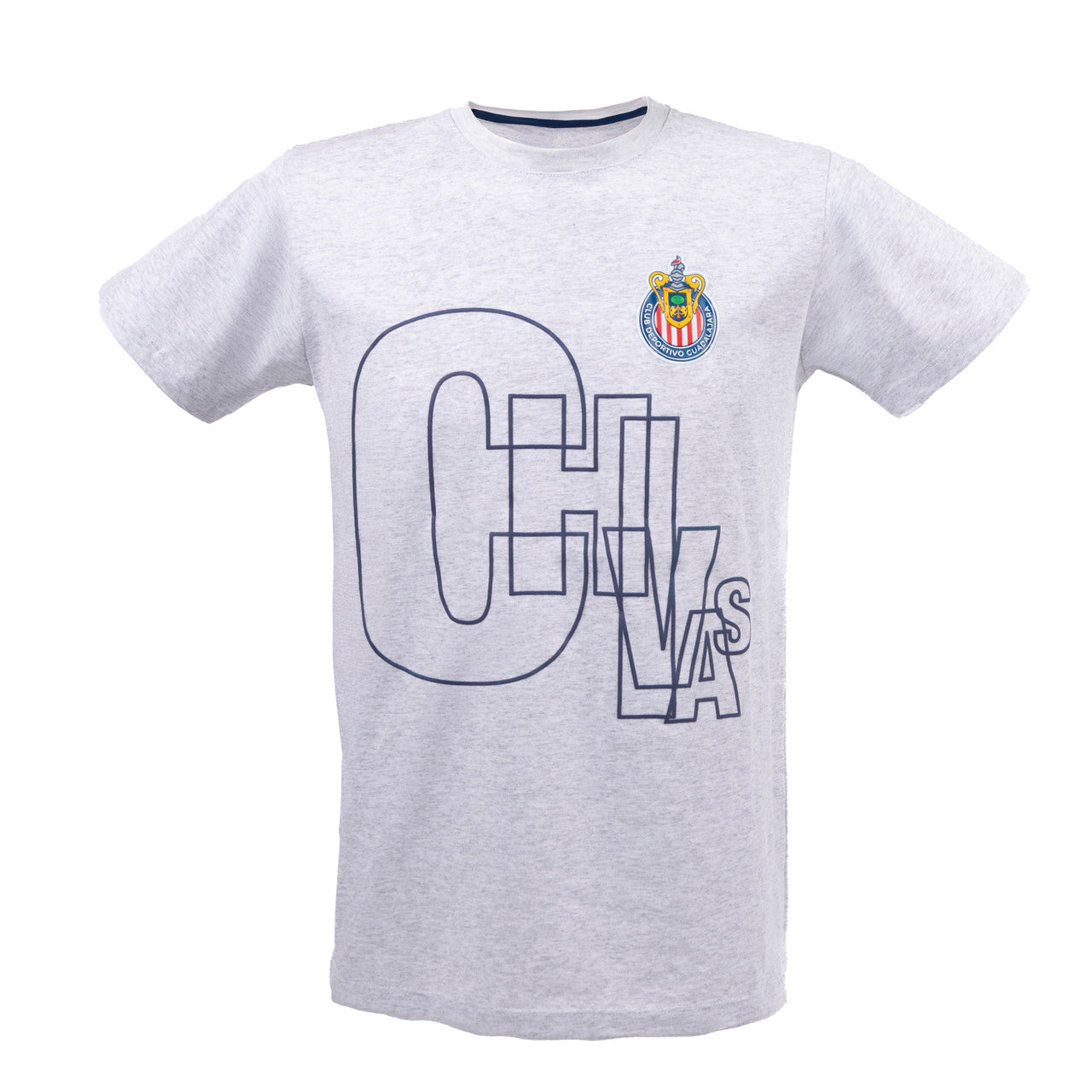 Playera Letras Chivas Gris Jaspe