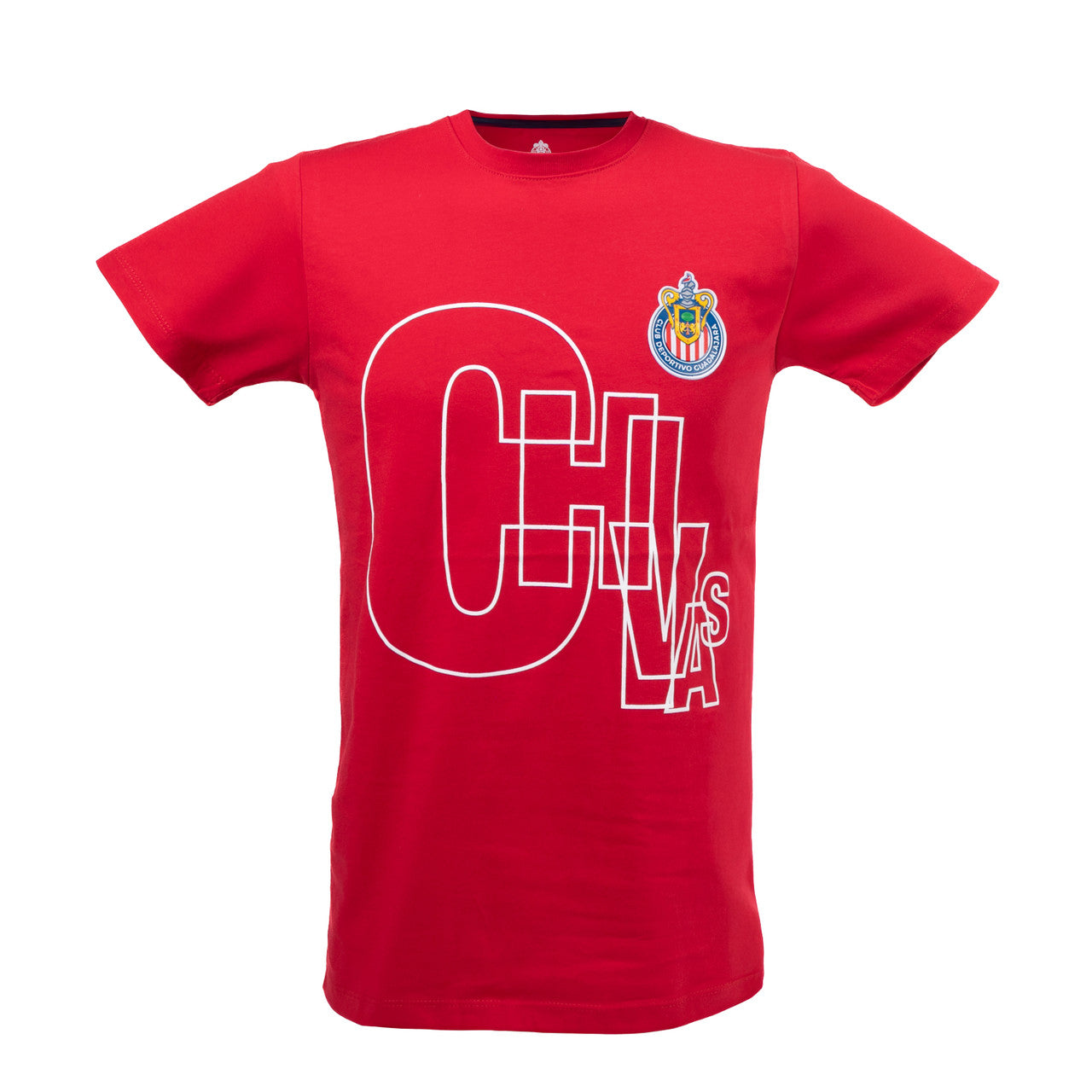 Playera Letras Chivas Roja