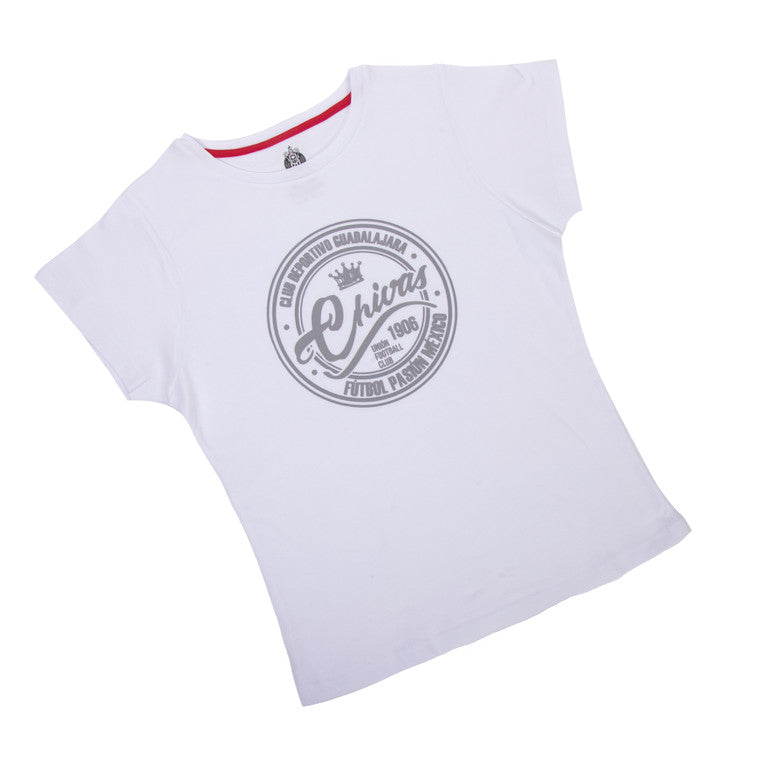 Playera Sello Chivas Blanca Mujer