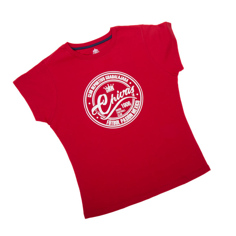 Playera Sello Chivas Roja Mujer