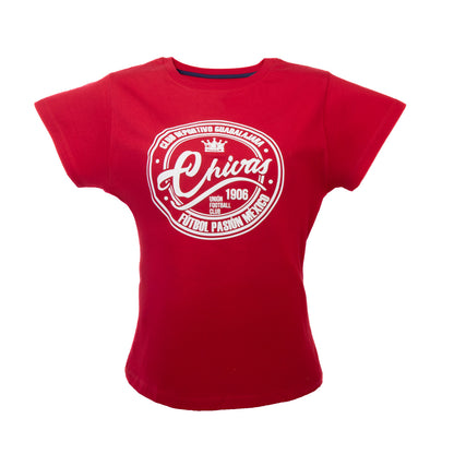 Playera Sello Chivas Roja Mujer