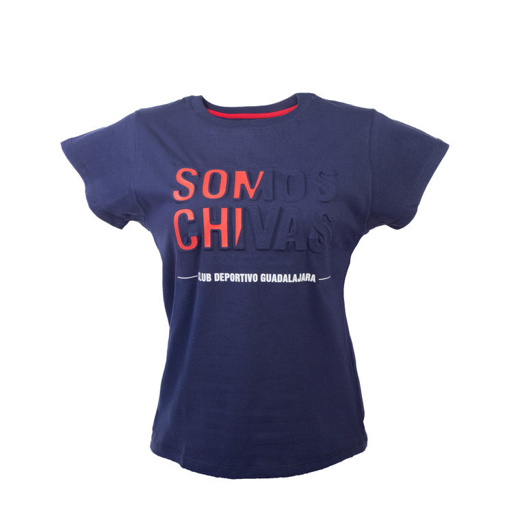 Playera Somos Chivas Azul Mujer