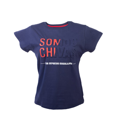 Playera Somos Chivas Azul Mujer