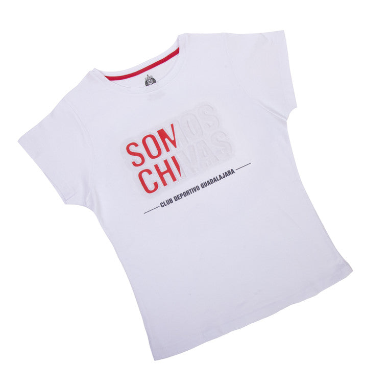 Playera Somos Chivas Blanca Mujer
