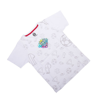 Playera Textura Fut Chivas Blanca Niño