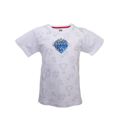 Playera Textura Fut Chivas Blanca Niño