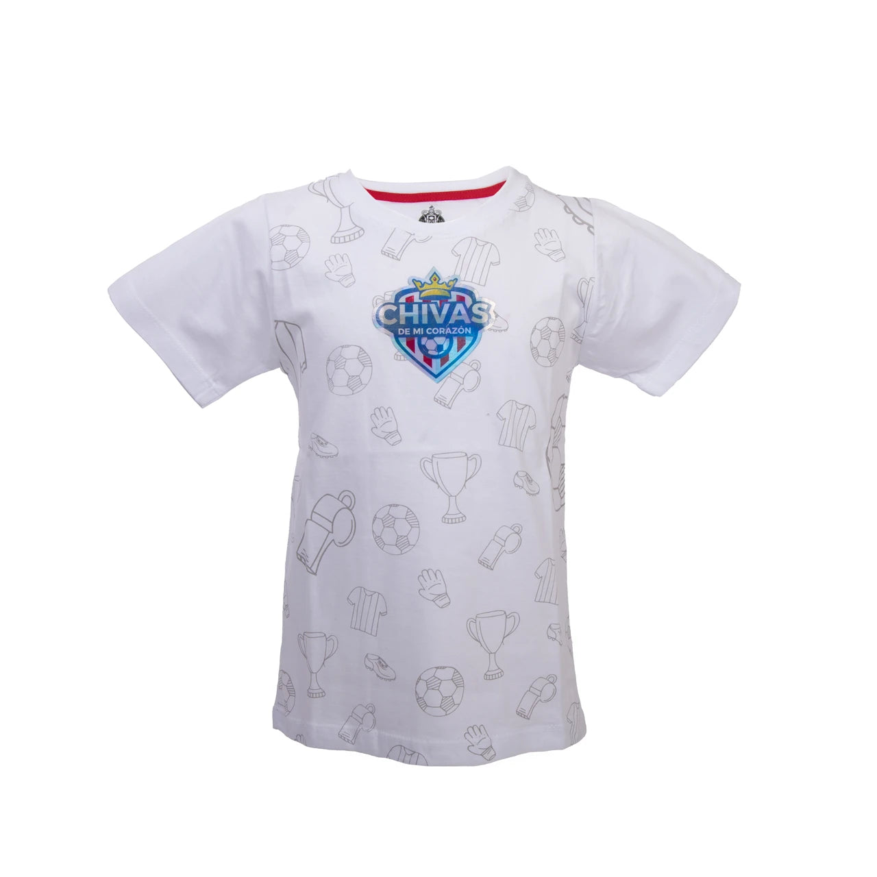 Playera Textura Fut Chivas Blanca Niño