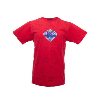 Playera Textura Fut Chivas Roja Niño