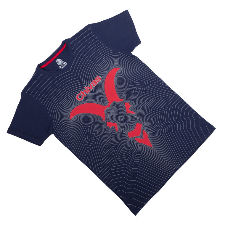Playera Azul Chivita Retro Líneas