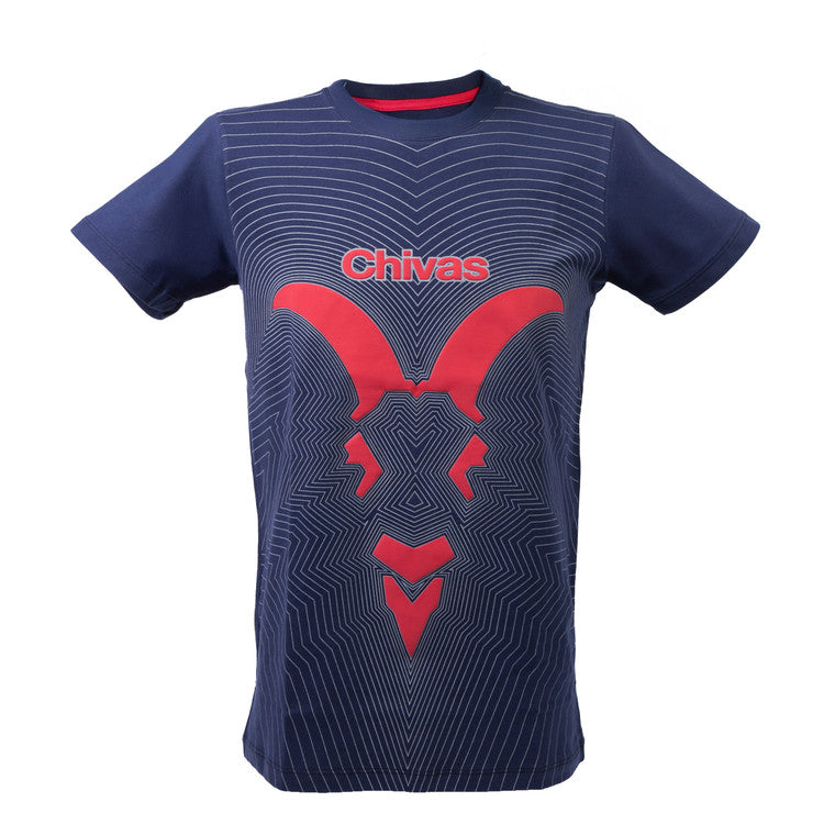 Playera Azul Chivita Retro Líneas