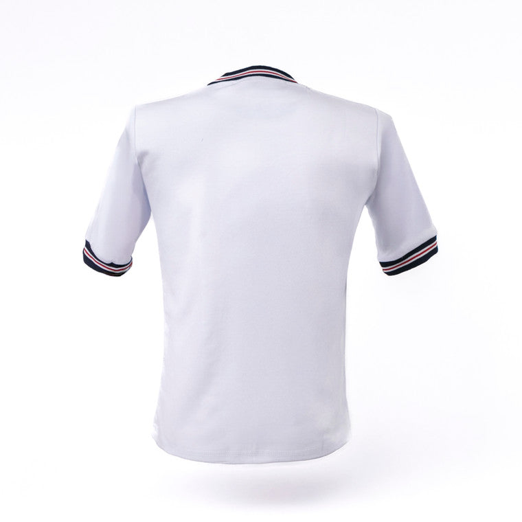 Playera Blanca Con Cardigan Logo Chivita Retro Bordado