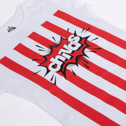 Playera Blanca Rayas Chivas Para Niña