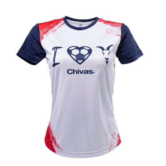 Playera Mujer Dama Texturas Love Chivas - Fanáticos de Chivas