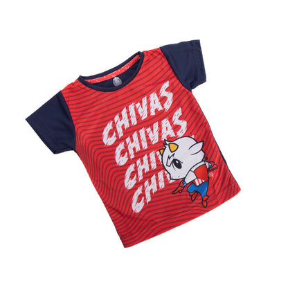 Playera Bebe Roja Mangas Azules Chivas Chivas