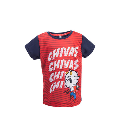 Playera Bebe Roja Mangas Azules Chivas Chivas