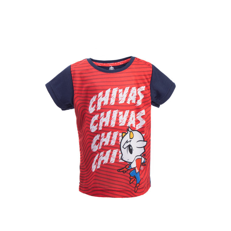 Playera Bebe Roja Mangas Azules Chivas Chivas