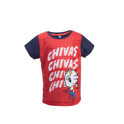 Playera Bebe Roja Mangas Azules Chivas Chivas