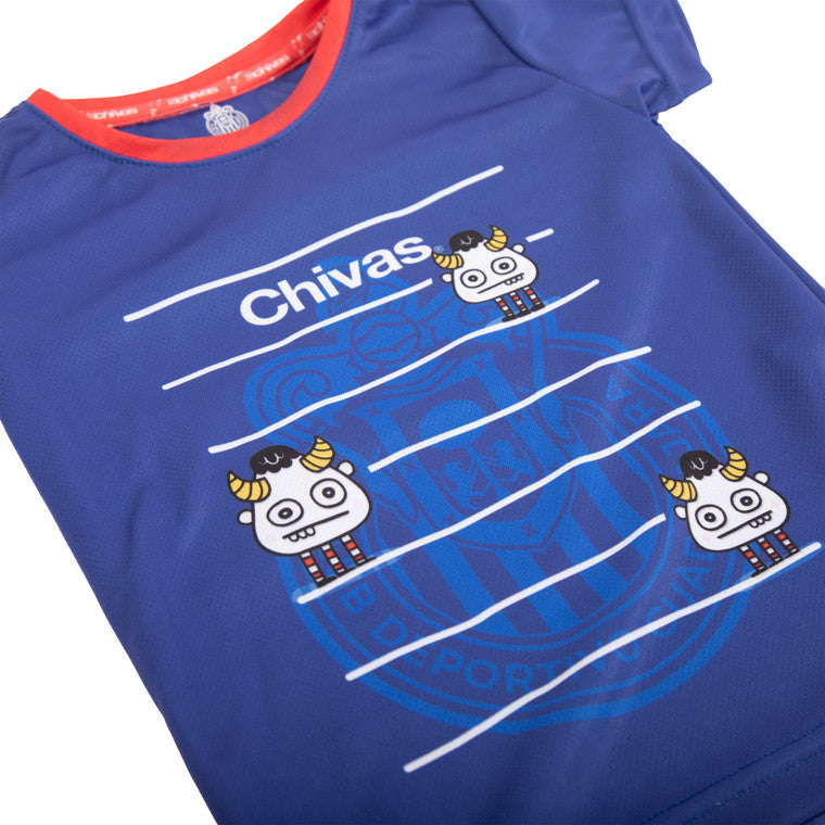 Playera Bebe Azul Chiva Monster