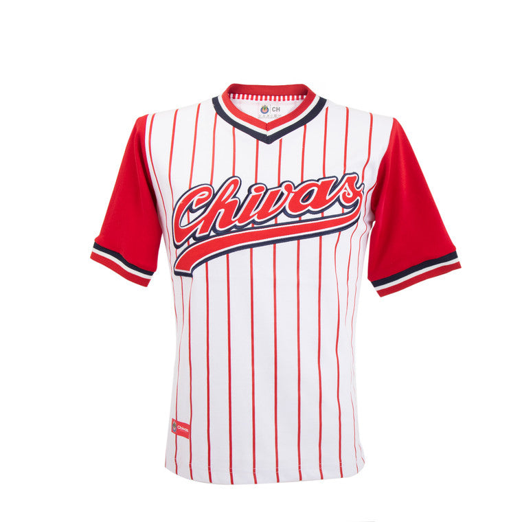 Playera Rojiblanca Con Cardigan Y Chivas Bordado