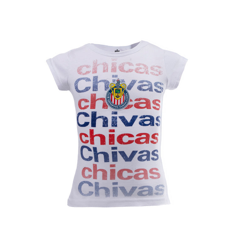 Playera Blanca Chicas Chivas Para Niña