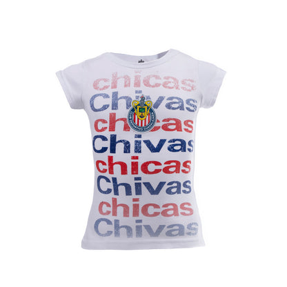 Playera Blanca Chicas Chivas Para Niña