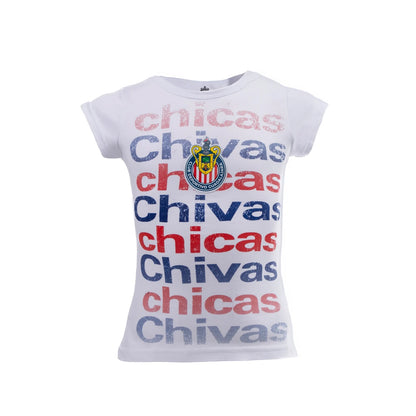 Playera Blanca Chicas Chivas Para Niña