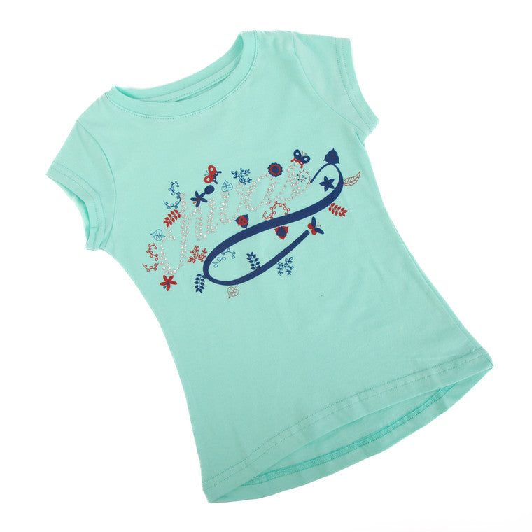 Playera Pistache Pedrería Palabra Chivas Para Niña