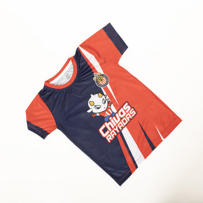 Playera Roja Con Azul Chivito Chivas Rayadas
