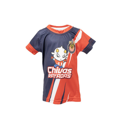 Playera Bicolor Chivito Chivas Rayadas Para Bebé