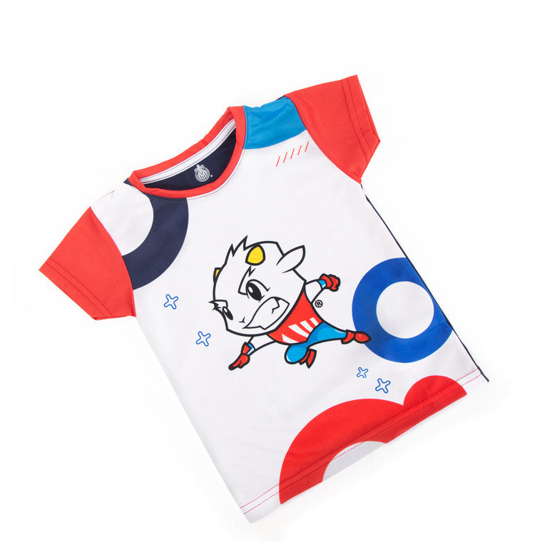 Playera Bebés Blanca Chivito Mangas Rojas