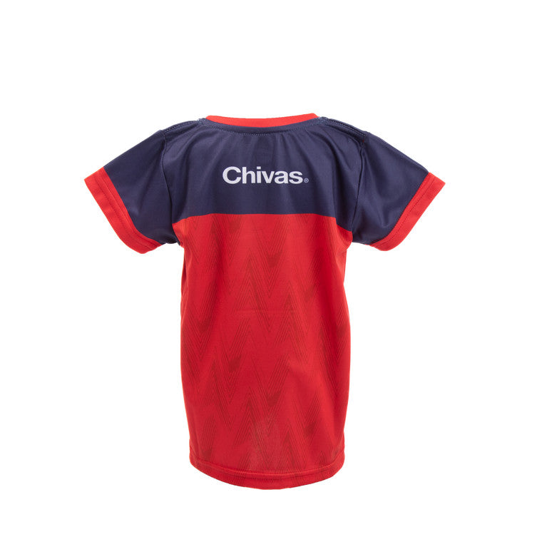 Playera Combinada Rojo Y Azul Chivito Niño Para Bebé