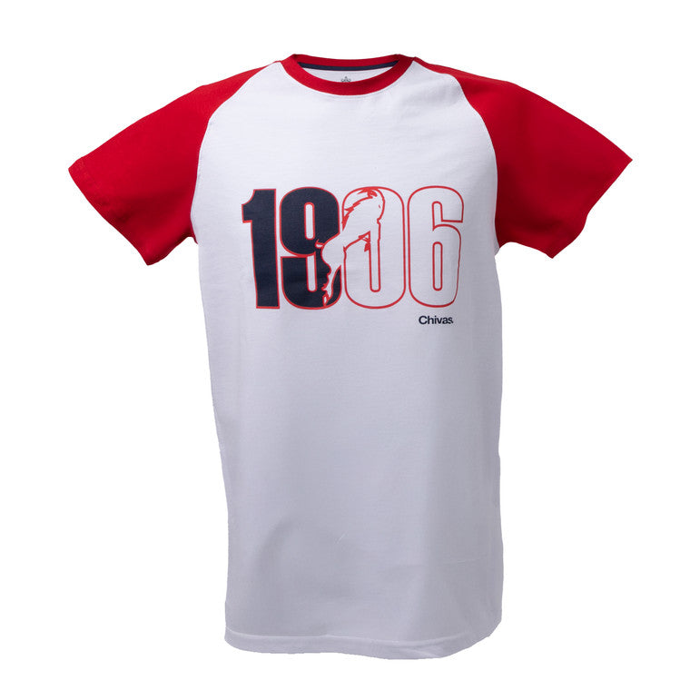 Playera Combinada Rojo Y Blanco 1906 Chivas