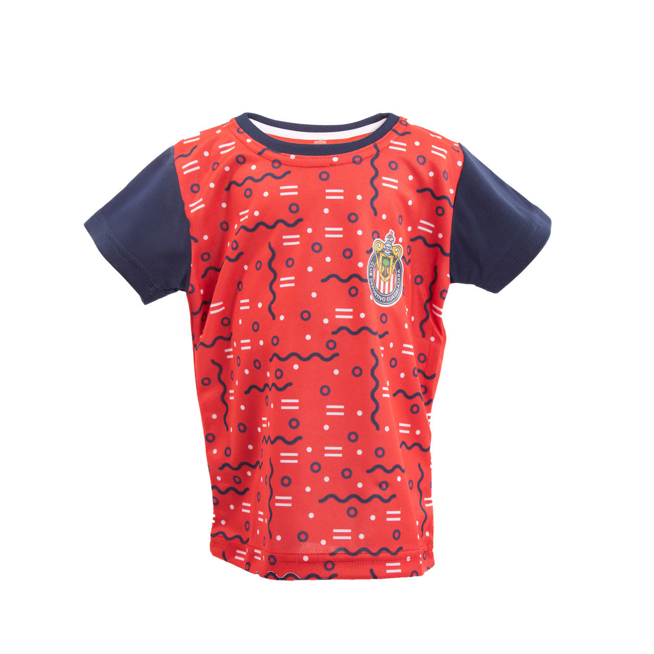 Playera Bebés Roja Figuras Mangas Azules