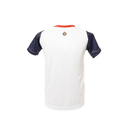 Playera Blanca Mangas Azul Fut Chivas Rayadas Niño