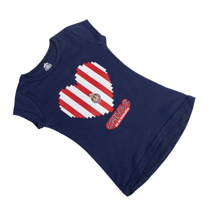 Playera Azul Chivas De Mi Corazón Para Niña