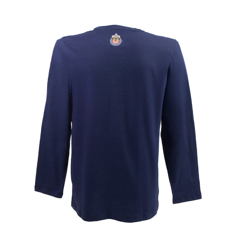 Playera Manga Larga Azul 1906 En Oro Chivas