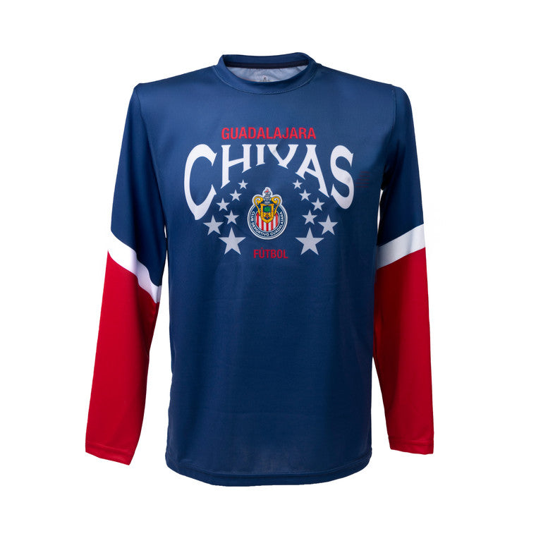 Playera Manga Larga Combinada Gdl Chivas