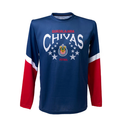 Playera Manga Larga Combinada Gdl Chivas