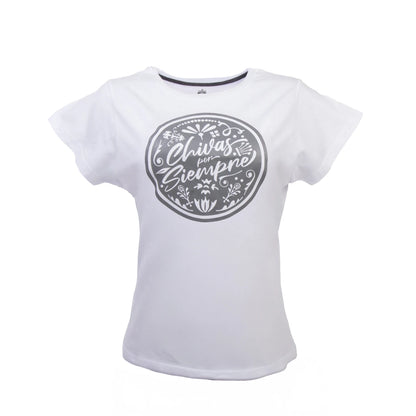Playera Mujer Siempre Chivas Blanca