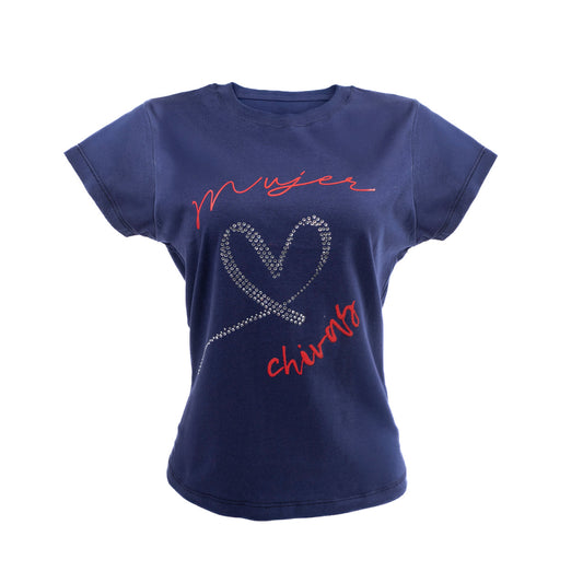 Playera Azul Para Mujer Corazón Chivas
