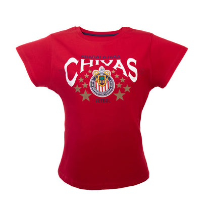 Playera Roja Para Mujer Gdl Chivas