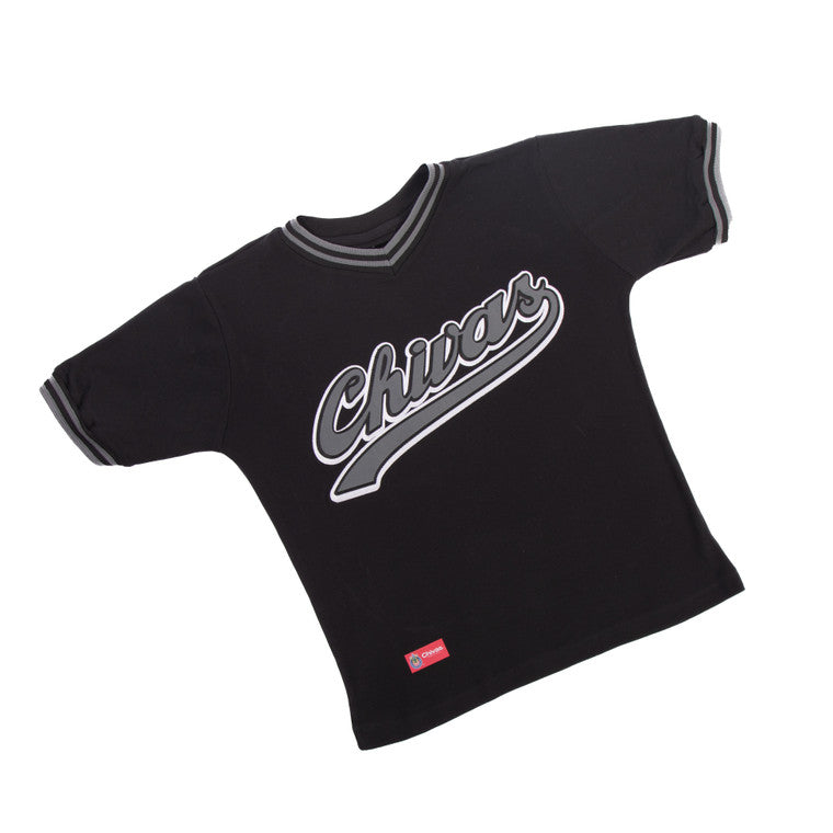 Playera Negra Con Cardigan Y Logo Chivas Bordado