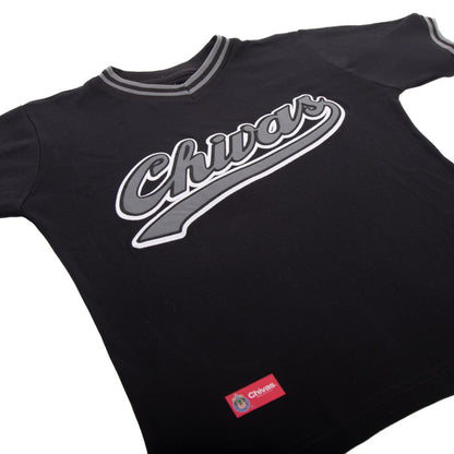 Playera Negra Con Cardigan Y Logo Chivas Bordado