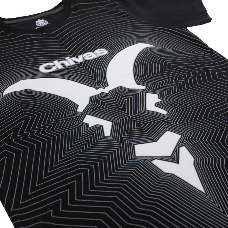 Playera Negra Chivita Retro Líneas