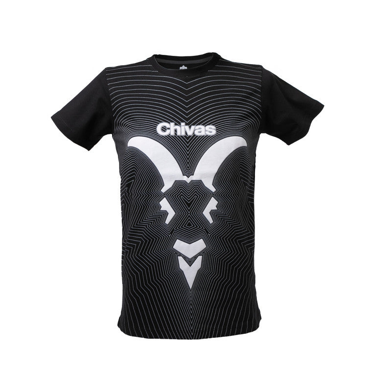 Playera Negra Chivita Retro Líneas