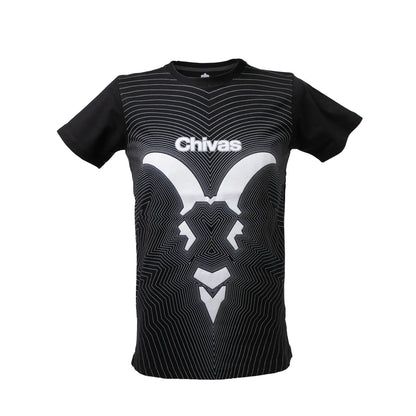 Playera Negra Chivita Retro Líneas