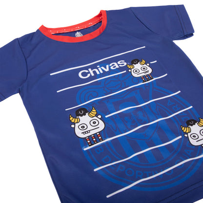 Playera Niño Azul Chiva Monster