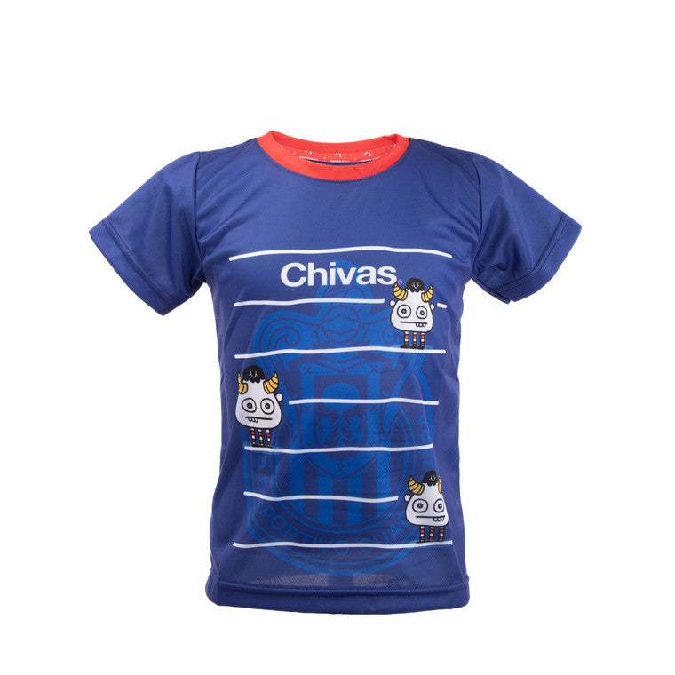 Playera Niño Azul Chiva Monster